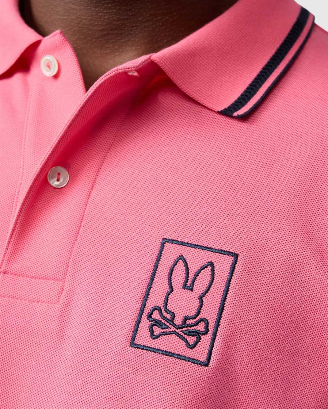 Polos Psycho Bunny Arcadia Pique Polo Shirt Rose Homme | RMW-45334517